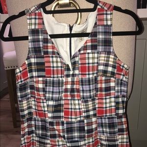 LL BEAN PLAID BLACK RED YELLOW DRESS SIZE 6